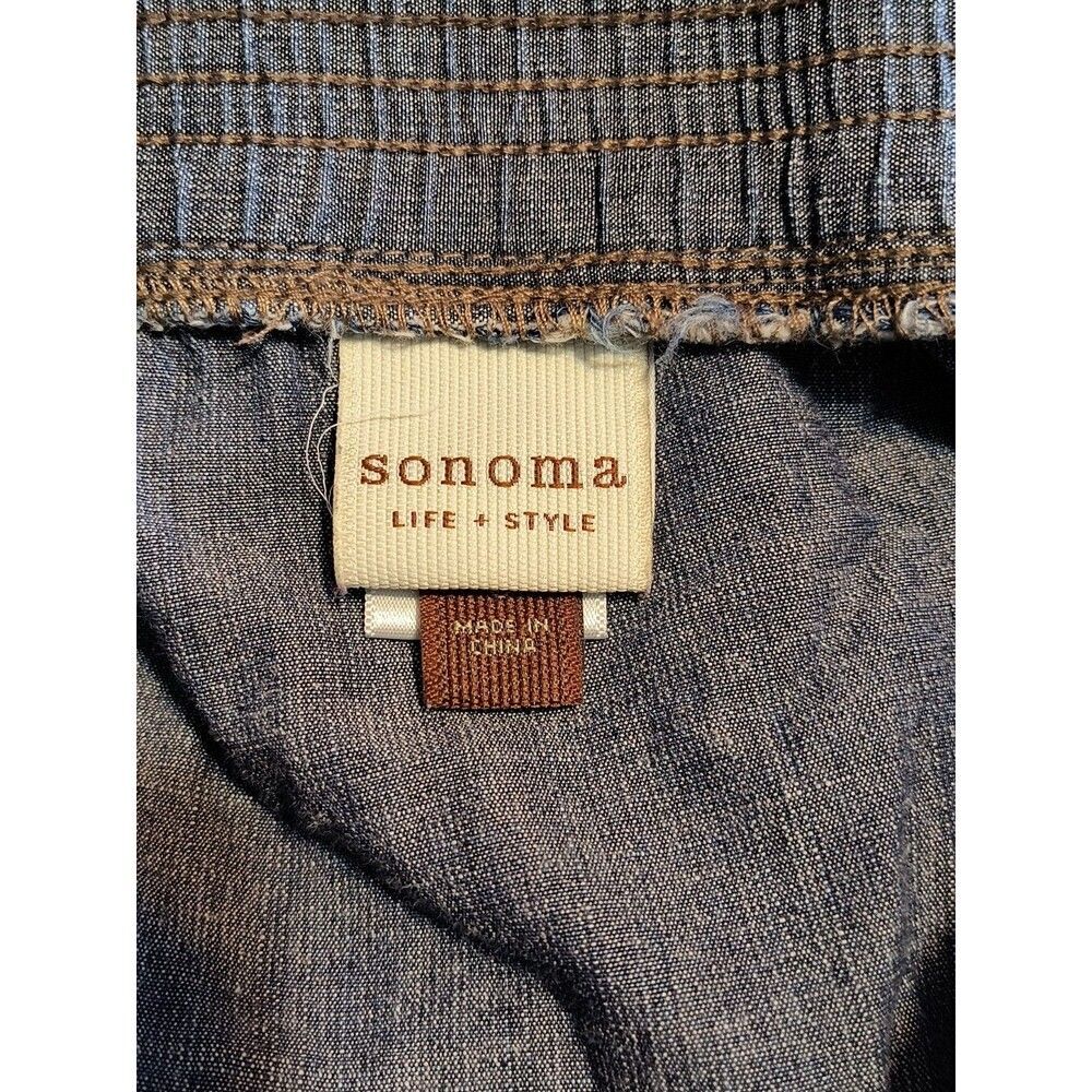 Sonoma Life + Style Denim Skirt Womens Size Small Blue Smocked Elastic Waistband - Picture 4 of 7